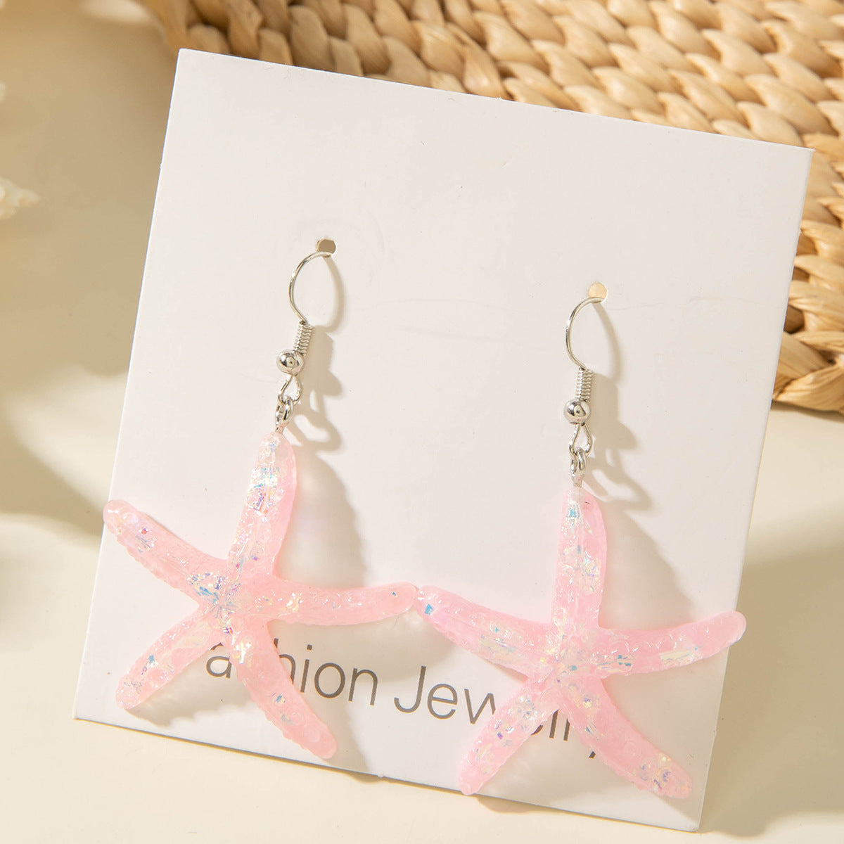 Wholesale Colorful Resin Starfish and Scallop Earrings